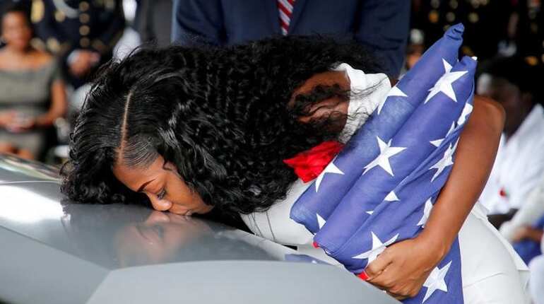 Widow of slain US soldier says Trump call 'made me cry even worse'