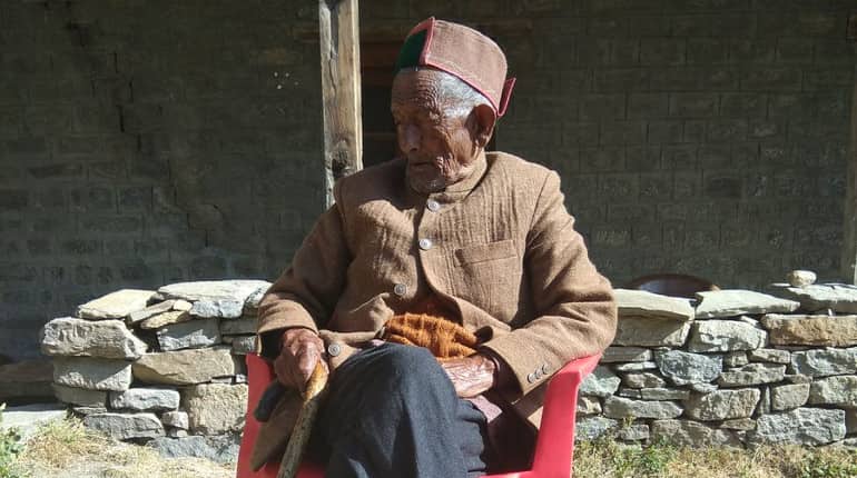 Himachal election: India's oldest voter Shyam Saran Negi proudly shows his inked finger