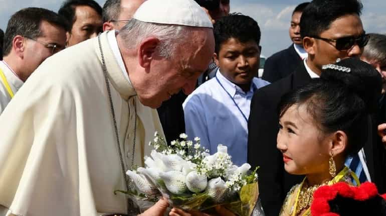 The Pope has previously decried violence against the Rohingya, calling them his persecuted 'brothers and sisters'
