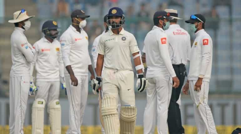 Team Sri Lanka with the mask on