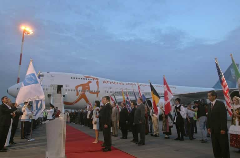The Boeing that carried the Olympic Flame in 2004