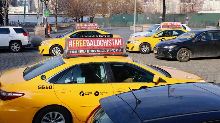 Now, taxis with 'Free Balochistan' slogan in New York