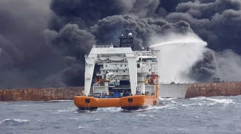 No survivors as Iranian tanker sinks engulfed in flames