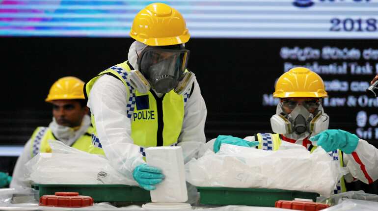 Sri Lanka destroys $108 million haul of cocaine
