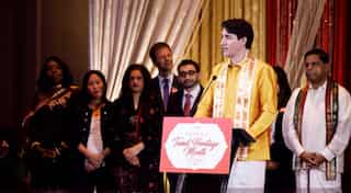 Canadian PM Justin Trudeau celebrates Pongal in a south Indian dress 'veshti'