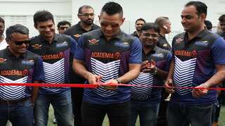 MS Dhoni launches his cricket academy in Singapore