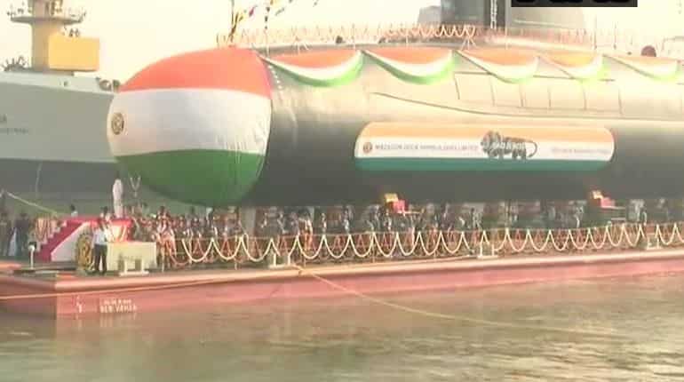 Indian Navy launches 'Karanj', third Scorpene class submarine Indian Navy launches 'Karanj', third Scorpene class submarine