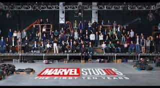 Marvel heroes and villains celebrate 10 years with a class photo!