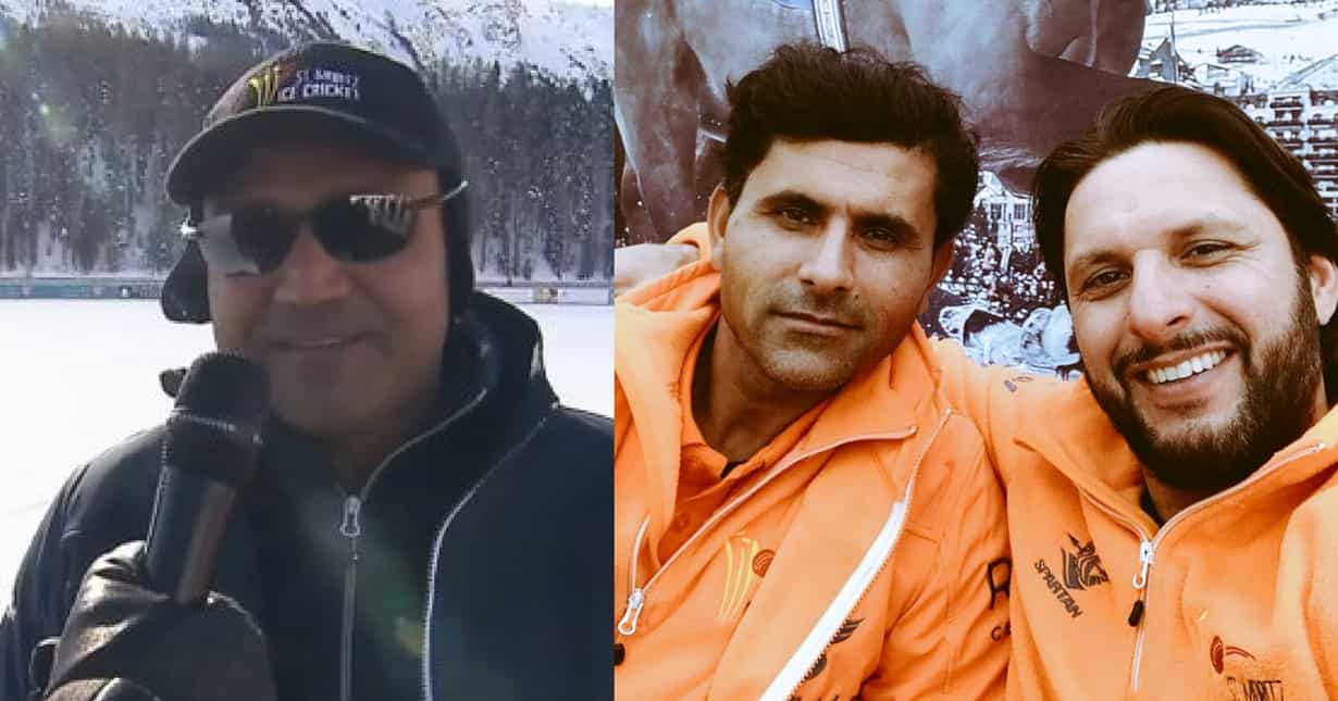 Here is what Sehwag said to Afridi while playing cricket on ice