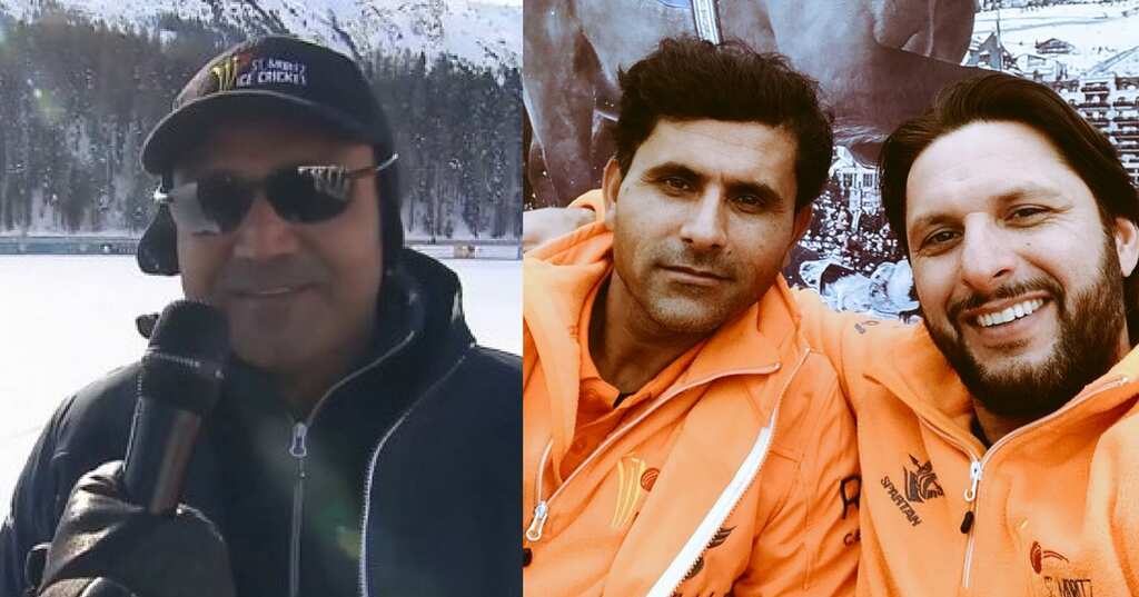 Here is what Sehwag said to Afridi while playing cricket on ice