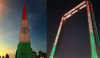 Dubai's iconic buildings light up in colours of Indian Flag ahead of Modi's visit