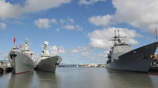 Three Chinese warships dock in Cambodia