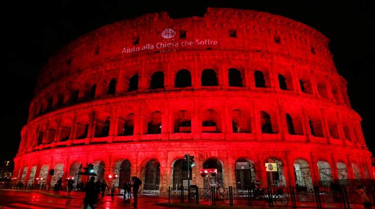 Rome's Colosseum turned red to protest Pakistan blasphemy law