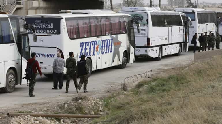 Syria rebels begin evacuating penultimate Ghouta zone: State media Syria rebels begin evacuating penultimate Ghouta zone: State media