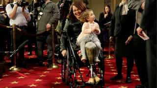 Tammy Duckworth, 50, becomes first US senator to give birth in office