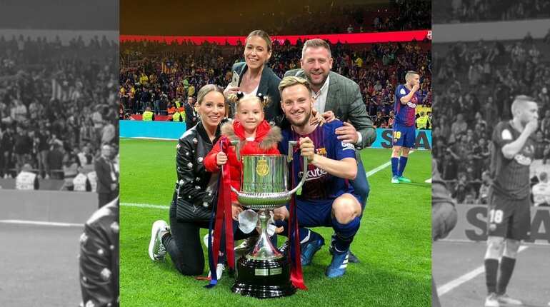 Ivan Rakitic with his wife and beautiful daughter, Althea Rakitic.