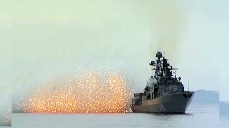 Russian navy hold firing drills at Sea of Japan Russian navy hold firing drills at Sea of Japan