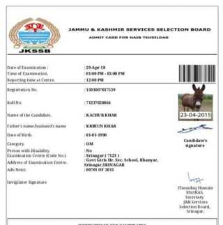 Donkey issued admit card to write examination in Jammu and Kashmir