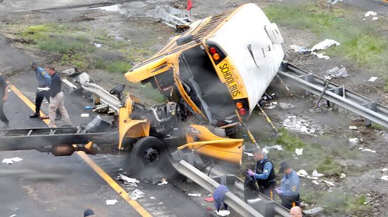 Two dead, 43 injured in New Jersey school bus torn apart in crash ...