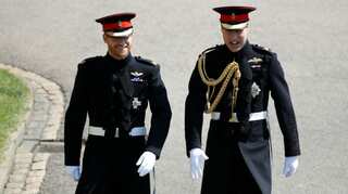 Prince Harry wears frock-coat uniform of the Blues and Royals for wedding