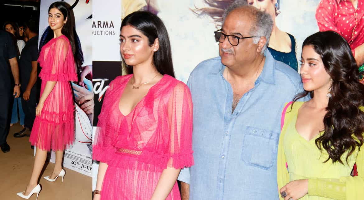 Boney Kapoor with daughters