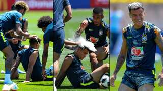 Watch: Neymar&#x27;s prank on Philippe Coutinho as he turns 26