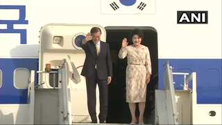 South Korean President Moon Jae-in arrives on four-day official visit to India