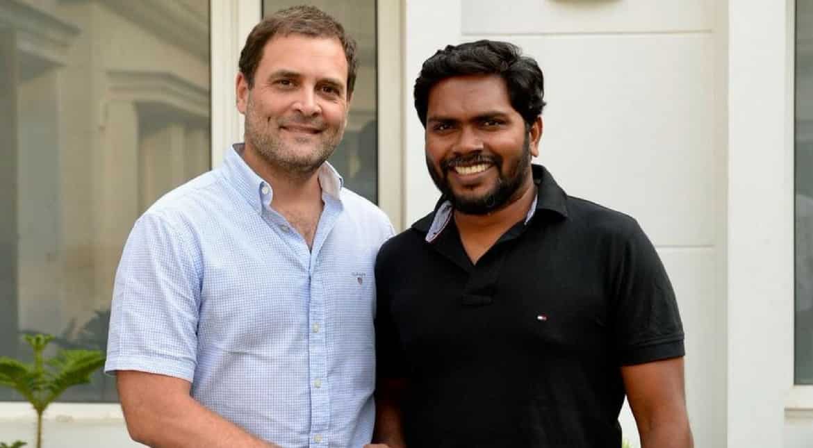 Rahul Gandhi meets Tamil director Ranjith to discuss 'politics, films and society', see pic Rahul Gandhi meets Tamil director Ranjith to discuss 'politics, films and society', see pic
