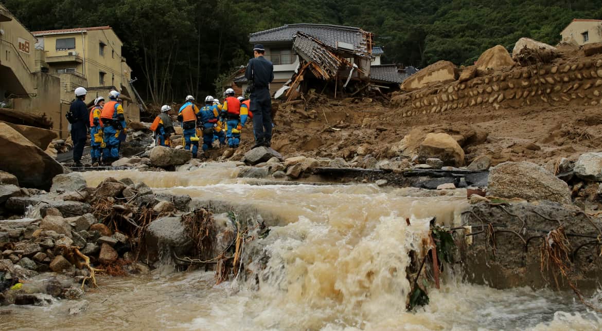At least six dead as record-breaking rains cause landslides in southwestern Japan