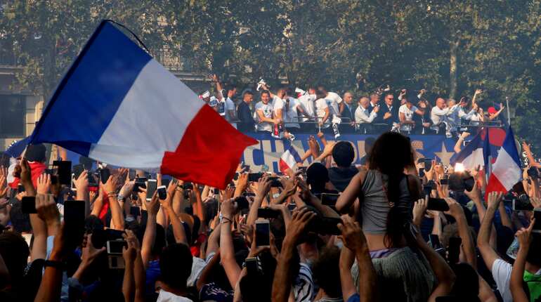 French fans celebrate with exuberance