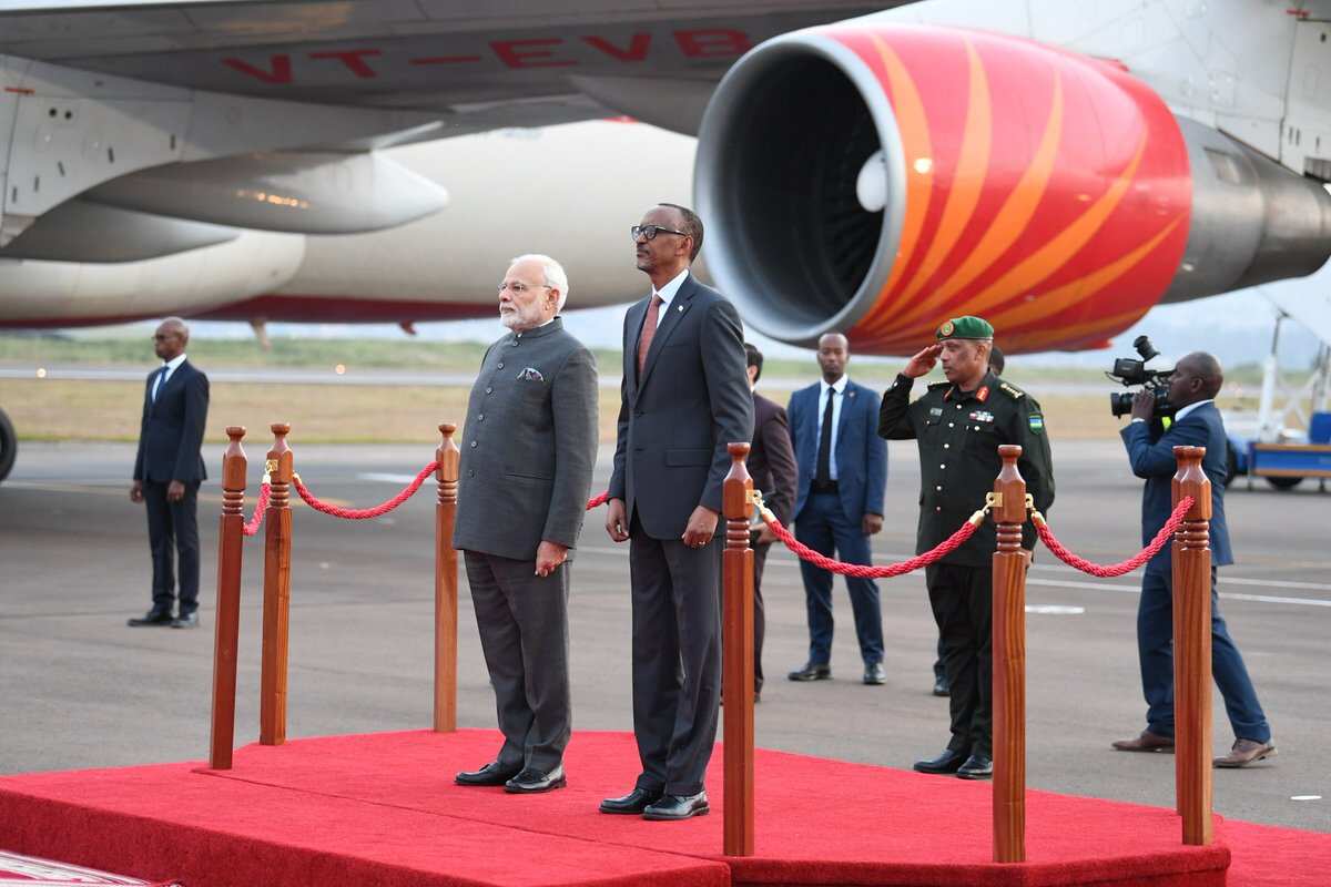 Narendra Modi becomes 1st Indian prime minister to set foot in Rwanda Narendra Modi becomes 1st Indian prime minister to set foot in Rwanda