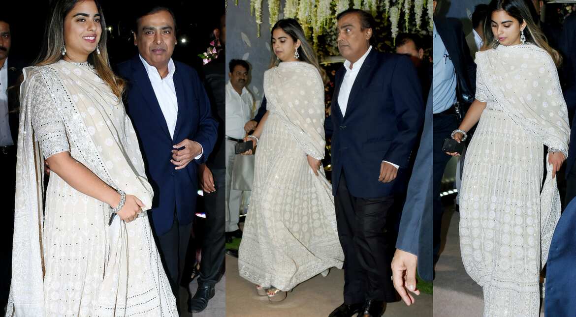 Isha Ambani with father Mukesh Ambani