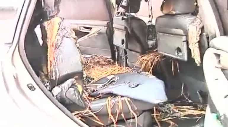 TTV Dhinakaran's car attacked with petrol bomb in Chennai, 2 injured