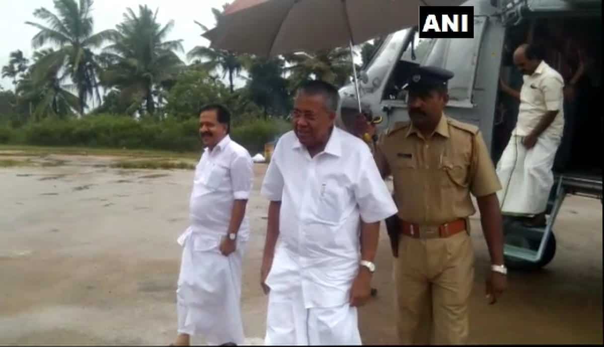 Kerala: CM undertakes aerial survey of flood-hit districts as death toll reaches 29 Kerala: CM undertakes aerial survey of flood-hit districts as death toll reaches 29