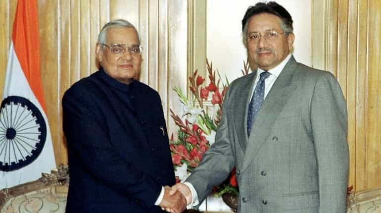 Late PM Atal Bihari Vajpayee with Pervez Musharraf
