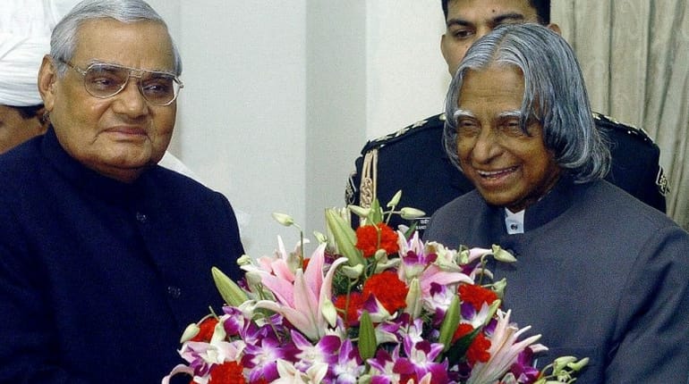 Late PM Atal Bihari Vajpayee with late President Abdul Kalam