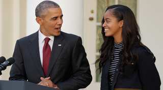 President Obama chokes back tears at daughter's high school graduation