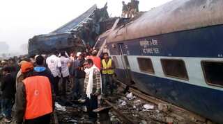 Kanpur train accident: 2 children rescued from overturned bogie