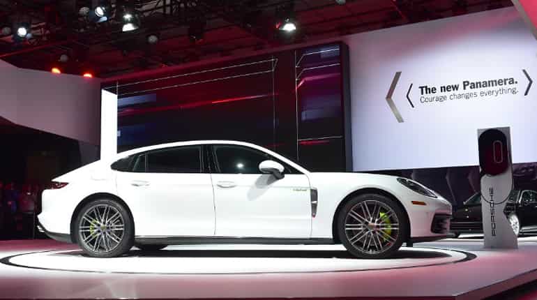 The new Porsche Panamera is unveiled at the 2016 Los Angeles Autoshow.