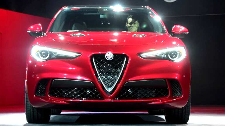 The all-new Alfa Romeo Stelvio SUV is unveiled at the 2016 Los Angeles Auto Show.
