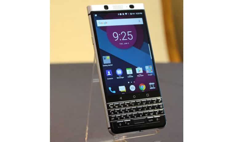 A soon-to-be released new BlackBerry smartphone is shown off behind closed doors at the Consumer Electronics Show.