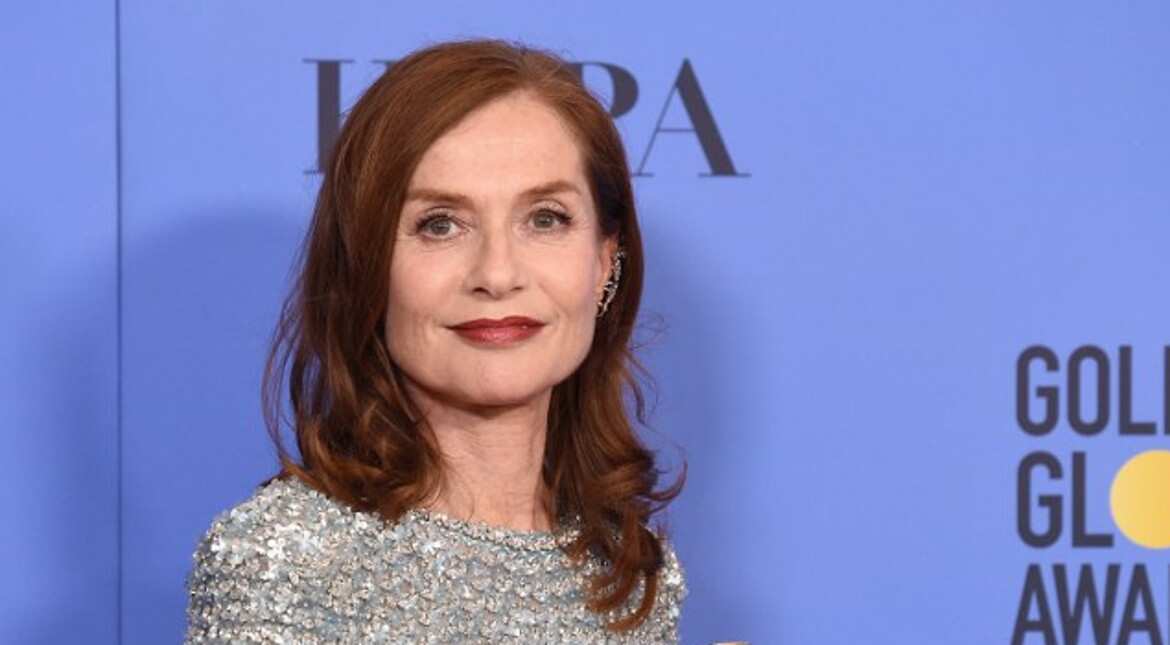 Actress Isabelle Huppert, winner of Best Actress in a Motion Picture - Drama for 'Elle,' was elegant in a silver outfit.