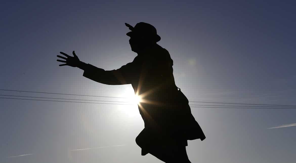 The Bob Stokoe statue is seen prior to the Premier League match between Sunderland and Stoke City at Stadium of Light in Sunderland, England.