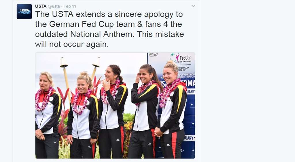 Tennis: Germany outraged after US performs Nazi version of anthem