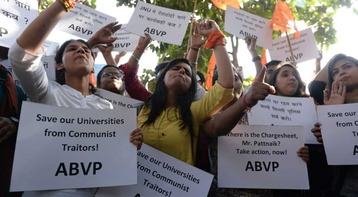 Delhi University row: Left students join protests against ABVP