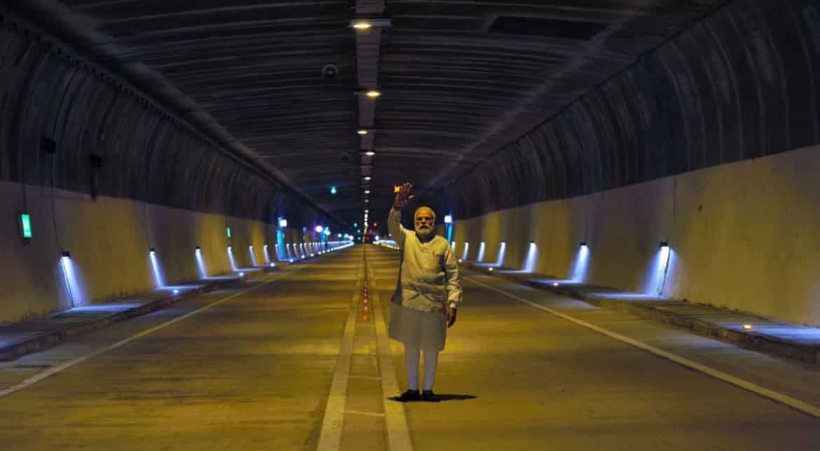 Some youth pelt stones, others build infrastructure: PM Modi says as he inaugurates India's longest road tunnel in J&K