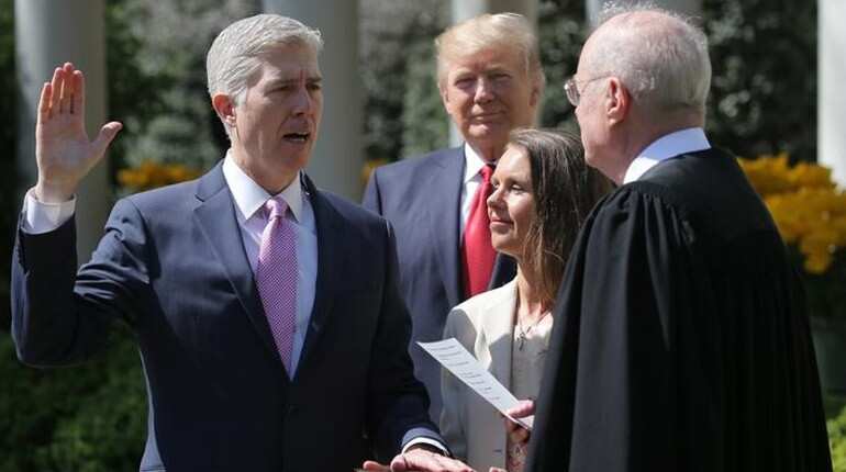 Neil Gorsuch sworn in as US Supreme Court judge Neil Gorsuch sworn in as US Supreme Court judge