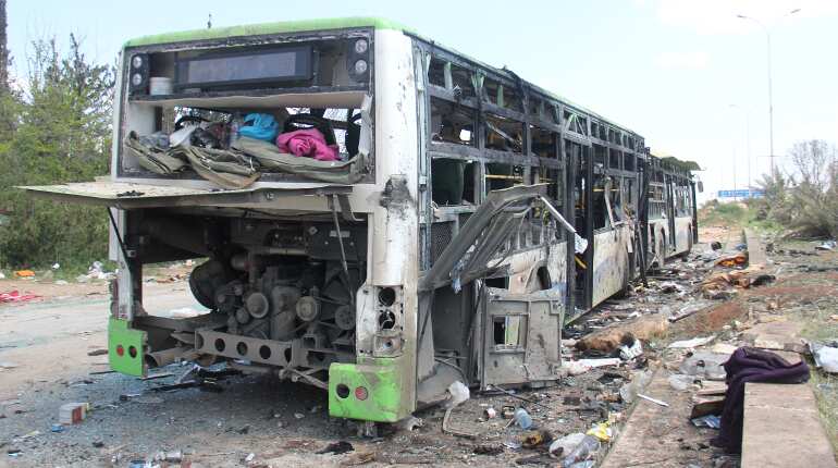 Death toll from bomb attack on Aleppo bus convoy at least 126: Monitor