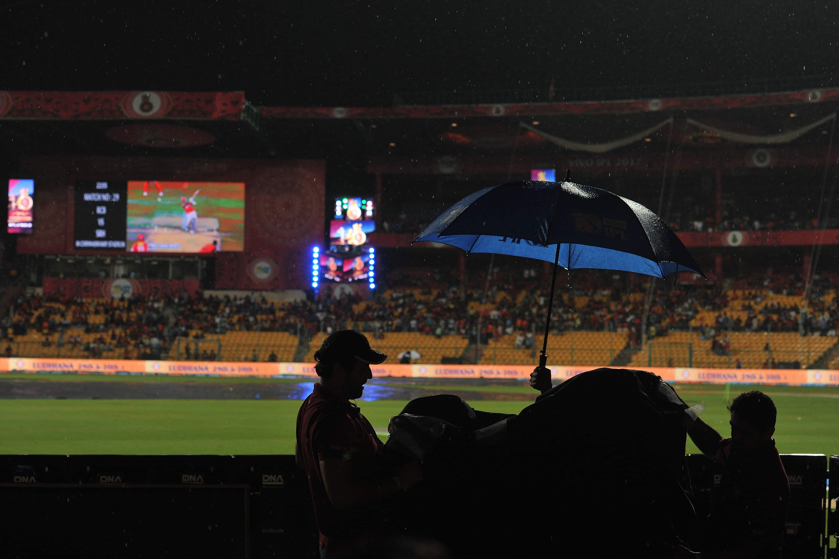 IPL: Bangalore, Hyderabad match called off as rain plays spoilsport IPL: Bangalore, Hyderabad match called off as rain plays spoilsport