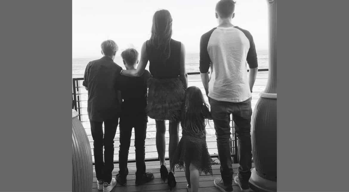 David Beckham with family